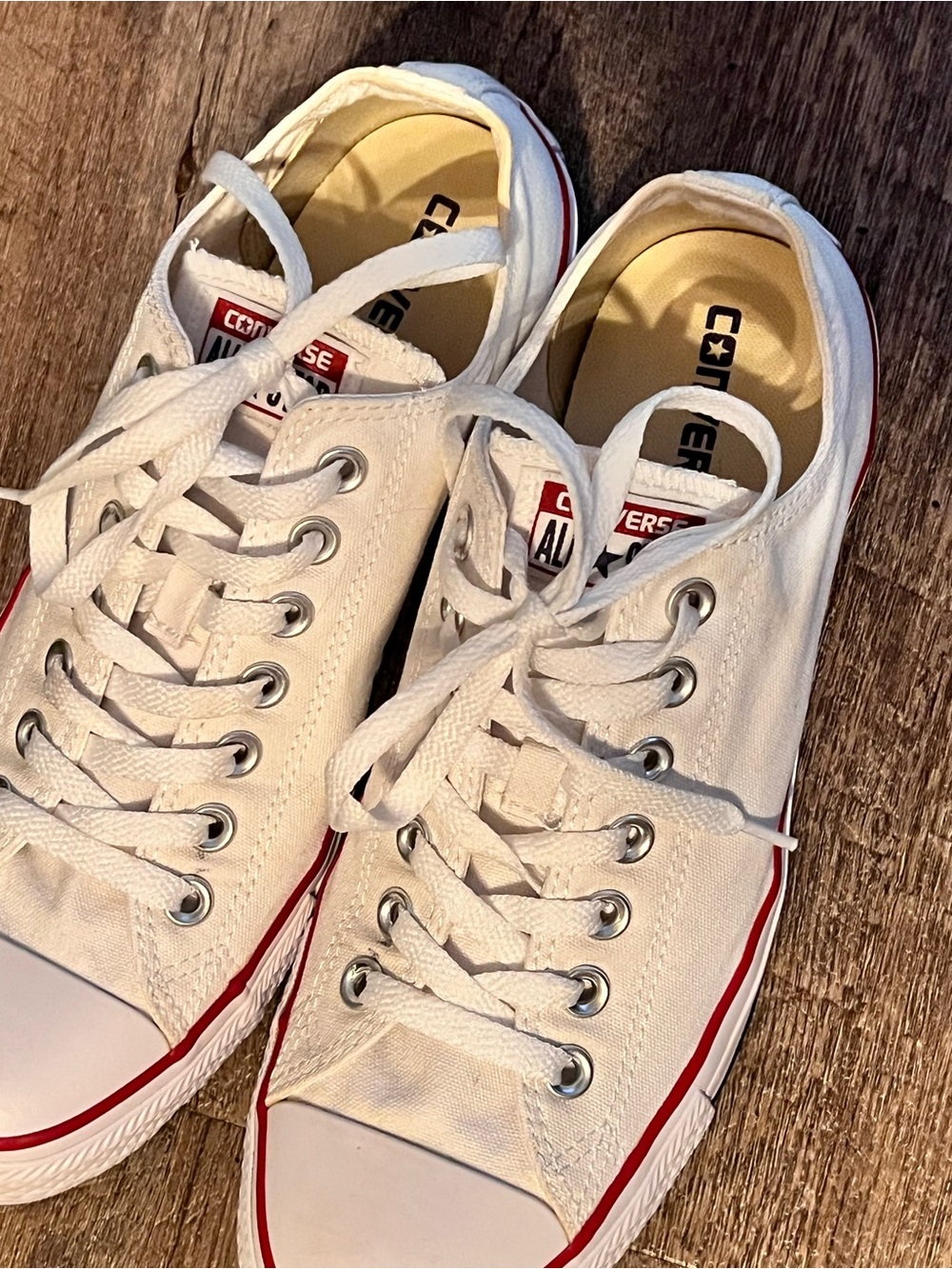 Converse Chuck Taylor All Star Low Top White Sneakers Men’s 8.5 Women’s 10.5 - Picture 3 of 10